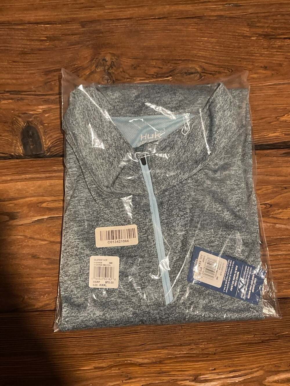 Huk Coldfront 1/4 Zip Heathered Gray Pullover Shirt Size XXXL NWT